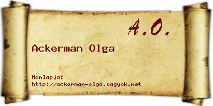Ackerman Olga névjegykártya