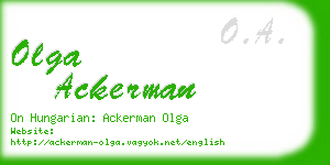 olga ackerman business card